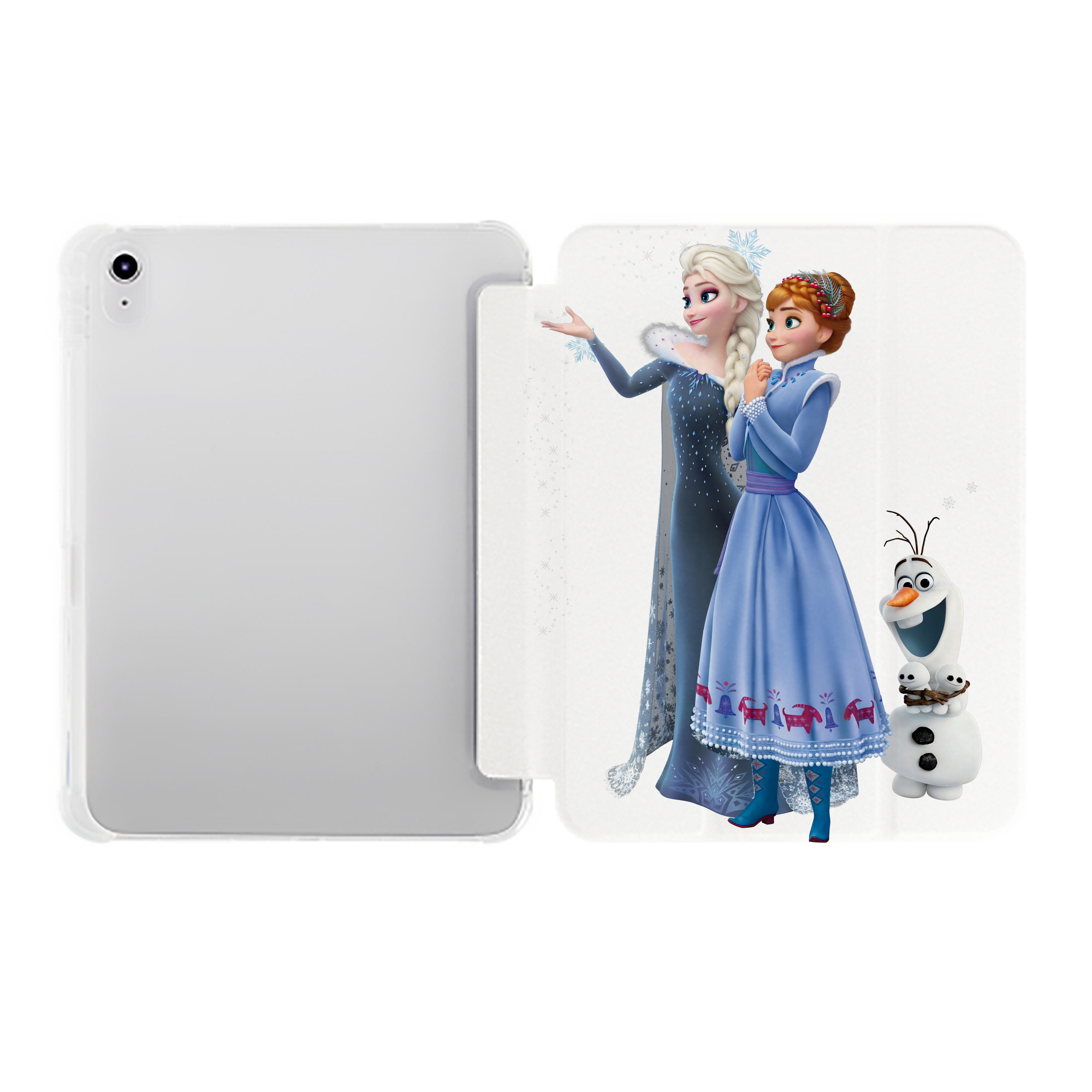 （画像用） アナと雪の女王 アンナ エルサ Frozen Anna Elsa IPad ケース ペン収納付き 三つ折りスタンド PUレザー×シリコン 対応機種9.5/10.5/10.9インチ